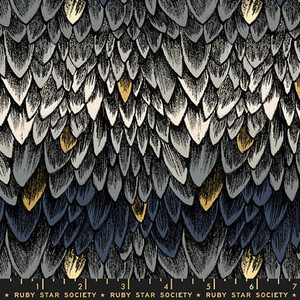 Moda Fabrics - Fireglow - Scales - Metallic Smoke #rs2134-14m
