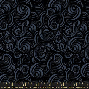 Moda Fabrics - Fireglow - Swirls - Black #rs2135-16