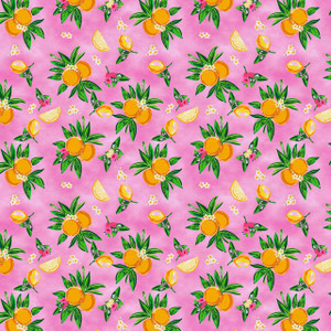 Paintbrush Studio Fabrics - Endless Summer - Citrus Toss - Pink #120-26407