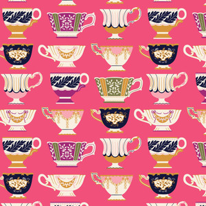Cloud9 Fabrics - Rococo Riot - Porcelain Punk - Magenta #228972