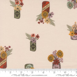 Moda Fabrics - Windfall - Novelty Flower Jars - Eggshell #45654-11