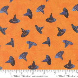 Moda Fabrics - Coven - Witch Hats Novelty - Pumpkin #48805-12