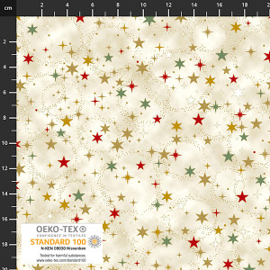 Stof Fabrics - Christmas Time - Stars - Green/Gold #4593-015