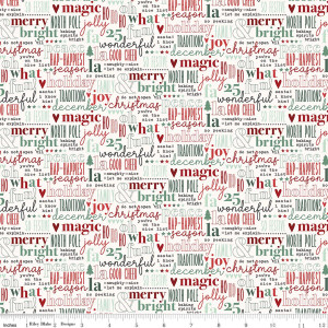 Riley Blake Designs - Evergreen Wishes - Text - Cream #c17813-cream