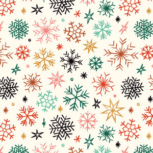 Cloud9 Fabrics - Merry & Mod - Frosted & Bright - Ivory #229155