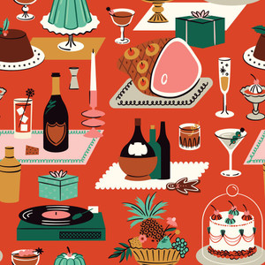 Cloud9 Fabrics - Merry & Mod - Holiday Soirée - Rust #229157