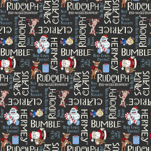 Northcott Fabrics - Rudolph The Red-Nosed Reindeer - Phrases #rd1006-96