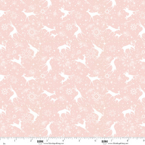 Blank Quilting Fabrics - Christmas Magic - Deer Silhouettes - Pink #2022-22