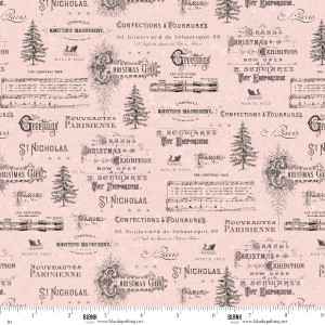 Blank Quilting Fabrics - Christmas Magic - Christmas Typography - Pink #2025-22