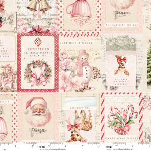 Blank Quilting Fabrics - Christmas Magic - Christmas Labels - Ivory #2016-41