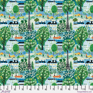 Free Spirit Fabrics - Stannie & Lloyd - Meet Me in Paris - Sky #PWAE002-SKY