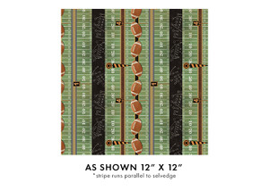 Benartex - Touchdown - Grid Iron Stripe - Green/Multi #16835-44