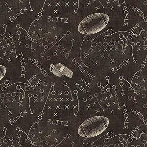 Benartex - Touchdown - Playbook - Charcoal #16841-13