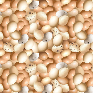 Benartex Fabric - Green Acres - Eggs - Neutral #15341-70