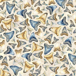 QT Fabrics - Into The Deep - Shark Teeth #32224-E