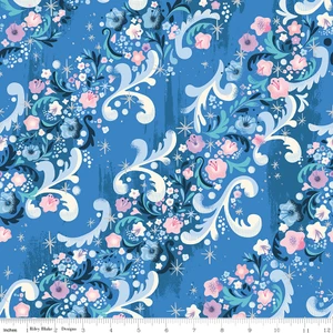 Riley Blake Designs - Wishes - Cindy's Flowers - Blueberry Sparkle #SC18074-BLUEBERRY