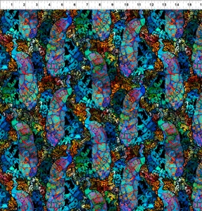 In The Beginning Fabrics - Dear Clara - Peacocks - Multi #4dcl-1