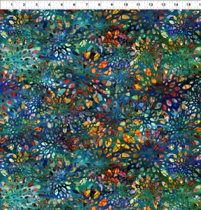 In The Beginning Fabrics - Dear Clara - Kaleidoscope - Blue #8dcl-2