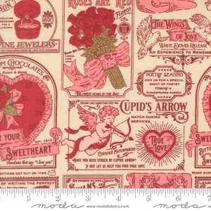 Moda Fabrics - Je Taime - Valentines Text - Lace #20991-11