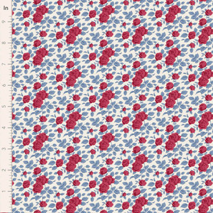 Tilda Fabrics - Village Life - Margot - Burgundy #til100694
