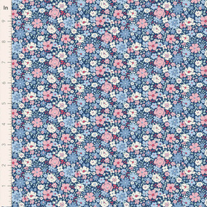 Tilda Fabrics - Village Life - Esther - Blue #til100699