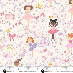 Andover Fabric - Dance Class - Recital - Cream #mu242-q
