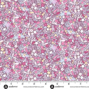 Andover Fabric - Dance Class - Floral - Purple #mu243-l