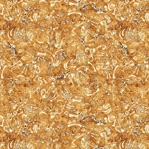 QT Fabrics - Terrors Of The Pleistocene - Fossil Bed - Honey #32185-S