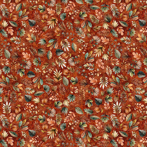 QT Fabrics - Terrors Of The Pleistocene - Plants - Paprika #32184-T