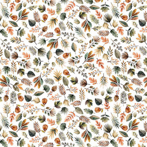 QT Fabrics - Terrors Of The Pleistocene - Plants - Eggshell #32184-E