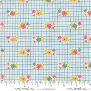 Moda Fabrics - Makers Delight - Florals Grid - Breeze #28102-24