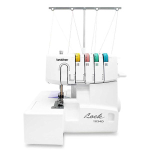 Brother 1034D Homelock Serger front view with thread pole extended