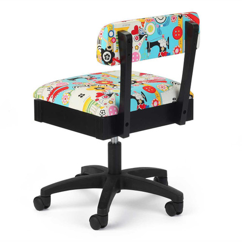 Arrow Hydraulic Lift Sewing Chair in Sew Now Sew Wow Fabric Arrow Hydraulic Lift Sewing Chair in Sew Now Sew Wow Fabric