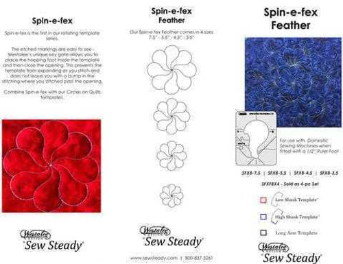 Sew Steady Westalee Spin-E-Fex Feather Template 4pc Set Sew Steady Westalee Spin-E-Fex Feather Template 4pc Set