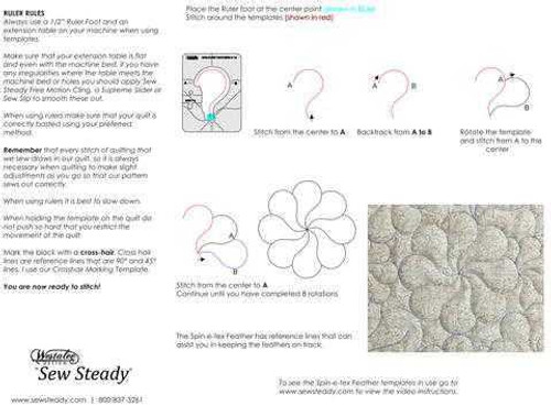 Sew Steady Westalee Spin-E-Fex Feather Template 4pc Set Sew Steady Westalee Spin-E-Fex Feather Template 4pc Set