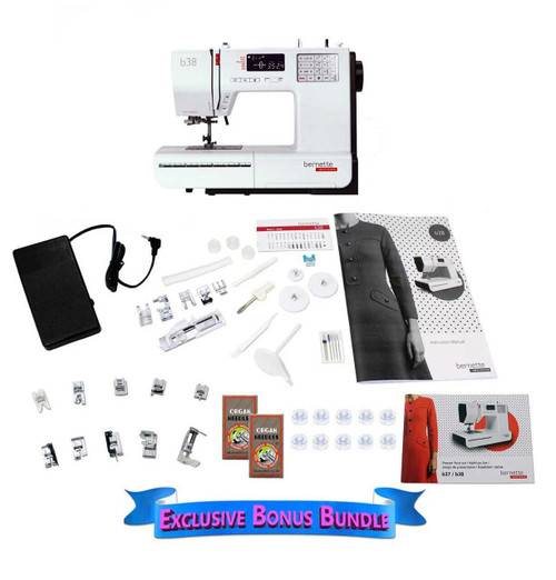 bernette Bernette B38 Swiss Design Computerized Sewing Machine with Bonus Bundle 