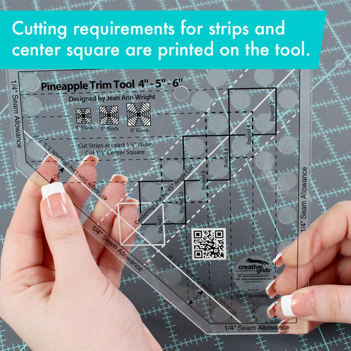 Creative Grids Pineapple Trim Tool Mini Quilt Ruler Creative Grids Pineapple Trim Tool Mini Quilt Ruler