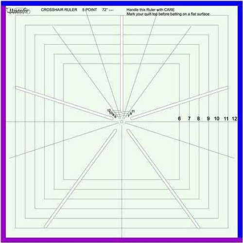 Sew Steady Westalee 12.5” Crosshair square 5 Point Ruler Sew Steady Westalee 12.5” Crosshair square 5 Point Ruler