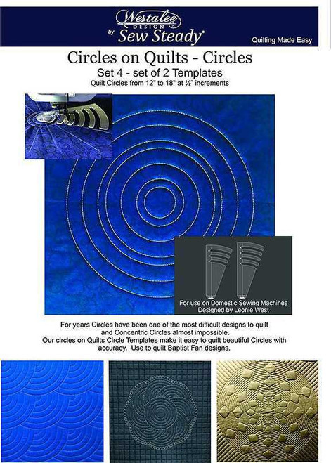 Sew Steady Circles on Quilts Template Set 4 - 12 to 18 inches Sew Steady Circles on Quilts Template Set 4 - 12 to 18 inches