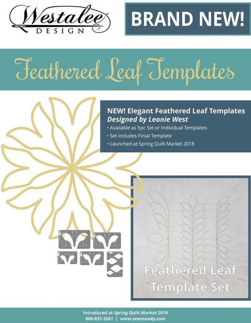 Sew Steady Westalee Feathered Leaf 5pc Template Set Sew Steady Westalee Feathered Leaf 5pc Template Set