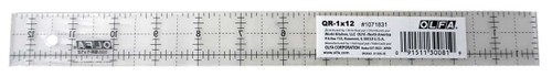 Olfa Frosted Acrylic Olfa Ruler 1 x 12 - The Companion
