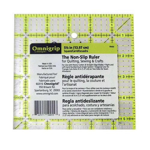  Omnigrid Omnigrip Neon Ruler 5-1/2in x 5-1/2in 