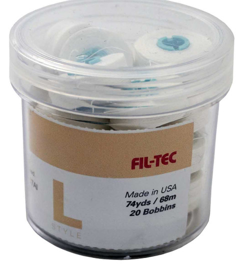 Fil-Tec Magna-Quilt Delights Style L 74yd Pre-wound Bobbins White 20 Jar Fil-Tec Magna-Quilt Delights Style L 74yd Pre-wound Bobbins White 20 Jar