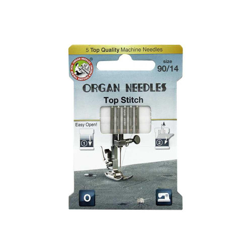  Organ ECO Needles Top Stitch Size 90/14 - 5 Needles Per Pack 