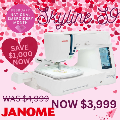 Janome Skyline S9 Indigo Sewing and Embroidery Machine