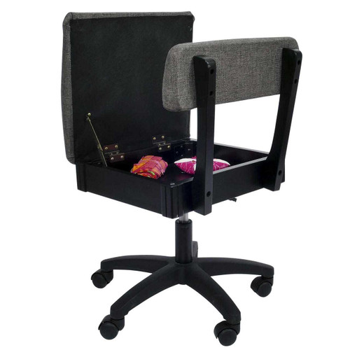 Arrow Hydraulic Lift Sewing Chair in Lady Gray Fabric Arrow Hydraulic Lift Sewing Chair in Lady Gray Fabric