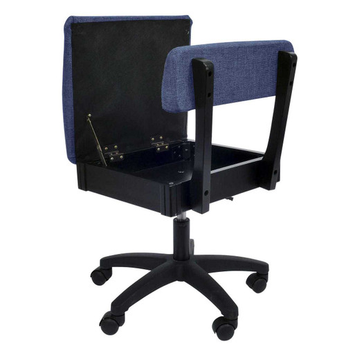 Arrow Hydraulic Lift Sewing Chair in Duchess Blue Fabric