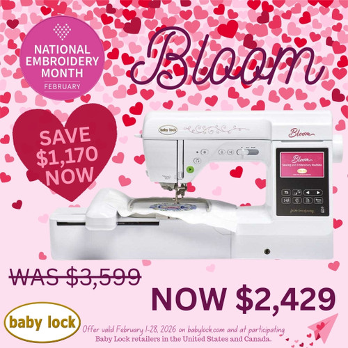Baby Lock Bloom Embroidery & Sewing Machine with Premier Package