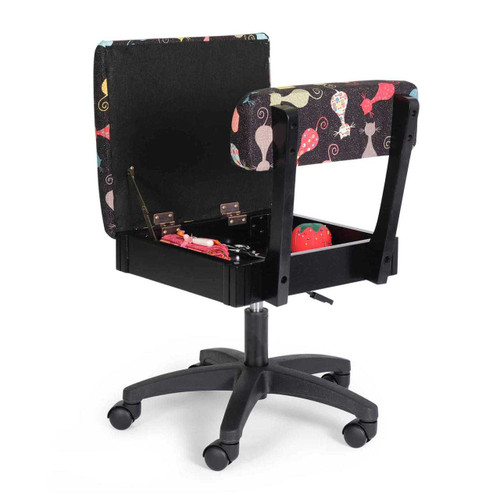 Arrow Hydraulic Lift Sewing Chair in Cat's Meow Fabric Arrow Hydraulic Lift Sewing Chair in Cat's Meow Fabric