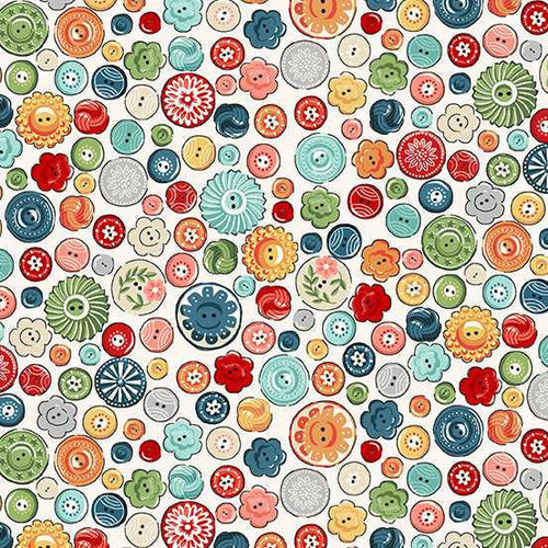Andover Fabrics Andover Fabric - Sewing Room Buttons - White 